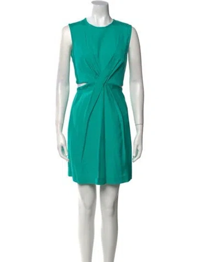 Pre-owned Sandro Crew Neck Mini Dress W/ Tags In Blue