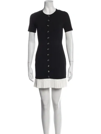 Pre-owned Sandro Crew Neck Mini Dress W/ Tags In Blue
