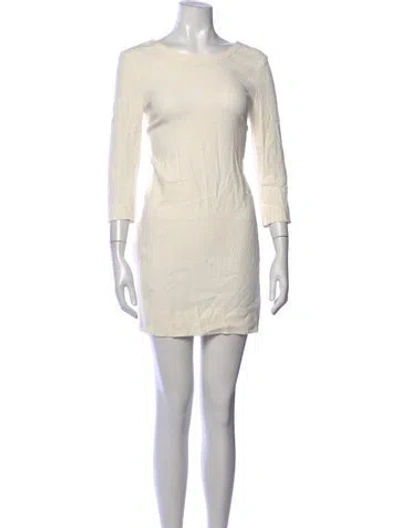 Pre-owned Sandro Crew Neck Mini Dress W/ Tags In Neutrals