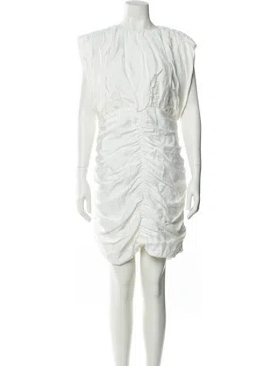 Pre-owned Sandro Crew Neck Mini Dress W/ Tags In White