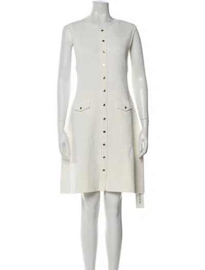 Pre-owned Sandro Crew Neck Mini Dress W/ Tags In White