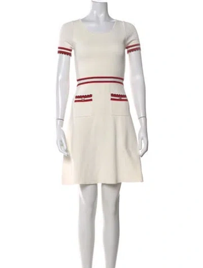 Pre-owned Sandro Crew Neck Mini Dress W/ Tags In White