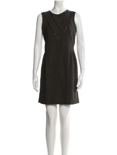 Pre-owned Sandro Crew Neck Mini Dress In White