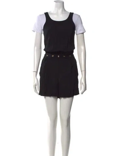 Pre-owned Sandro Crew Neck Romper In Black/white