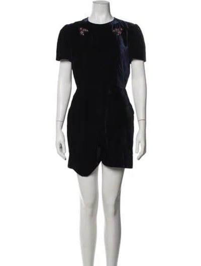 Pre-owned Sandro Crew Neck Romper In Blue