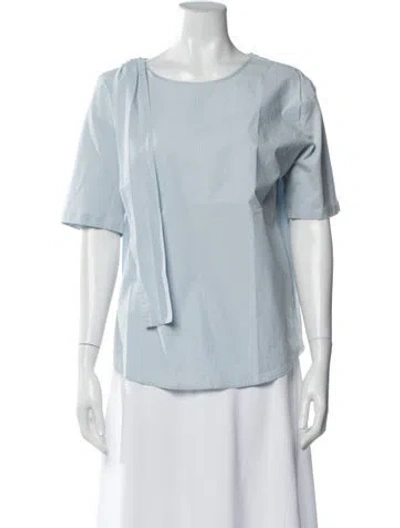 Pre-owned Sandro Crew Neck Short Sleeve Blouse In Multi