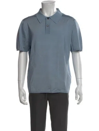 Pre-owned Sandro Crew Neck Short Sleeve Polo Shirt In Blue