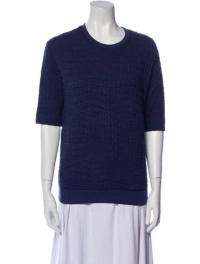 Pre-owned Sandro Crew Neck Short Sleeve Sweatshirt In Blue