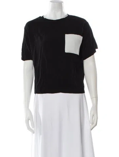 Pre-owned Sandro Crew Neck Short Sleeve Top In Black