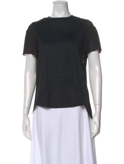 Pre-owned Sandro Crew Neck Short Sleeve Top In Black