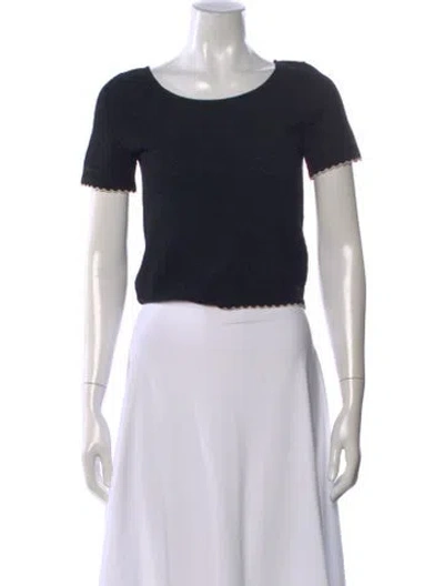Pre-owned Sandro Crew Neck Short Sleeve Top In Black