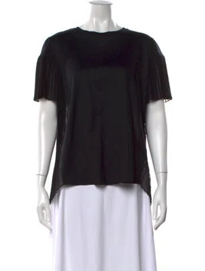 Pre-owned Sandro Crew Neck Short Sleeve Top In Black
