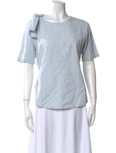 Pre-owned Sandro Crew Neck Short Sleeve Top In Blue