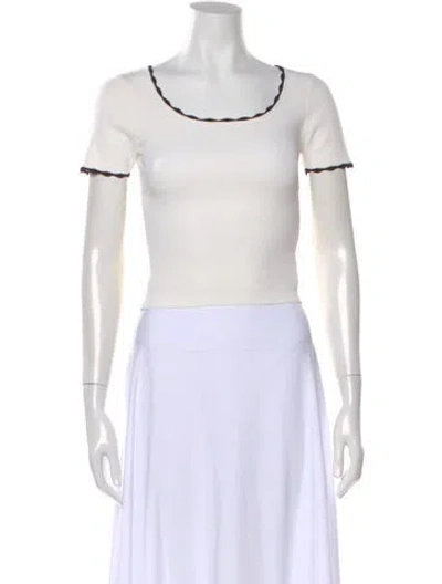 Pre-owned Sandro Crew Neck Short Sleeve Top In Neutral