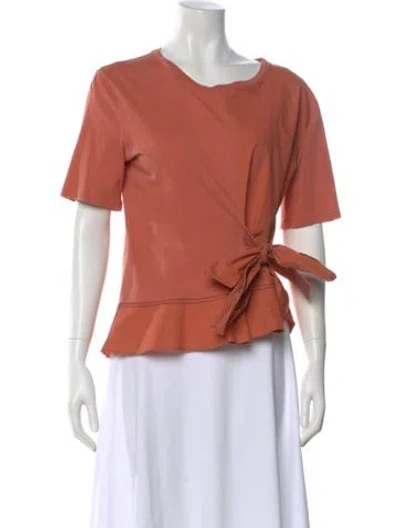 Pre-owned Sandro Crew Neck Short Sleeve Top In Orange