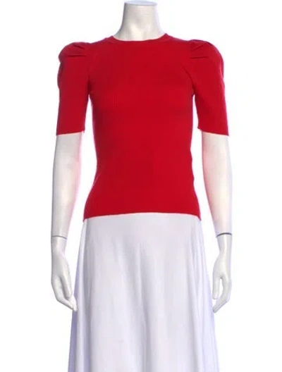 Pre-owned Sandro Crew Neck Short Sleeve Top In Red