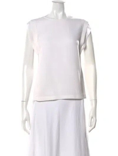 Pre-owned Sandro Crew Neck Short Sleeve Top In White