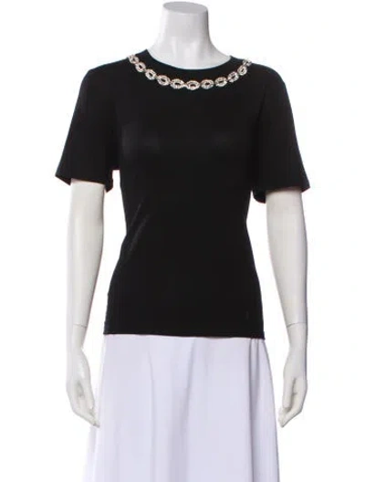 Pre-owned Sandro Crew Neck Short Sleeve T-shirt In Black