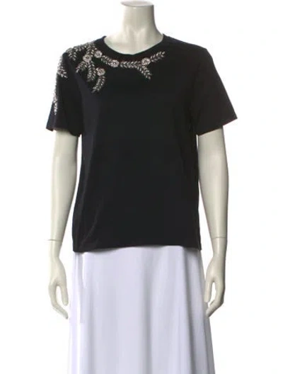 Pre-owned Sandro Crew Neck Short Sleeve T-shirt In Black