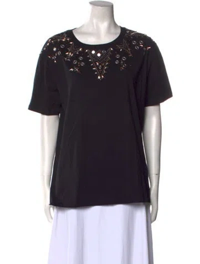 Pre-owned Sandro Crew Neck Short Sleeve T-shirt In Black