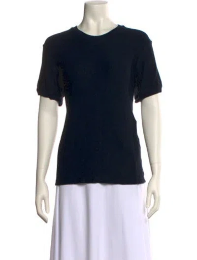 Pre-owned Sandro Crew Neck Short Sleeve T-shirt In Black