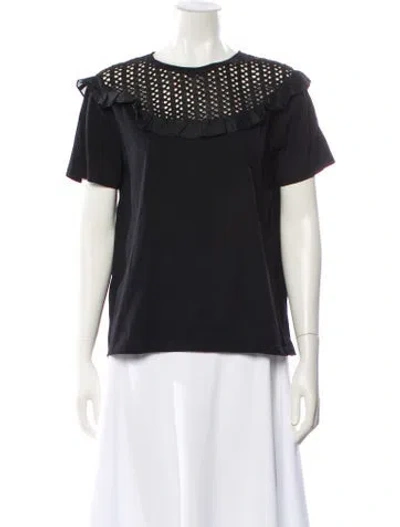 Pre-owned Sandro Crew Neck Short Sleeve T-shirt In Black