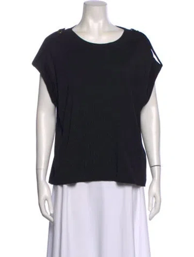 Pre-owned Sandro Crew Neck Short Sleeve T-shirt In Black