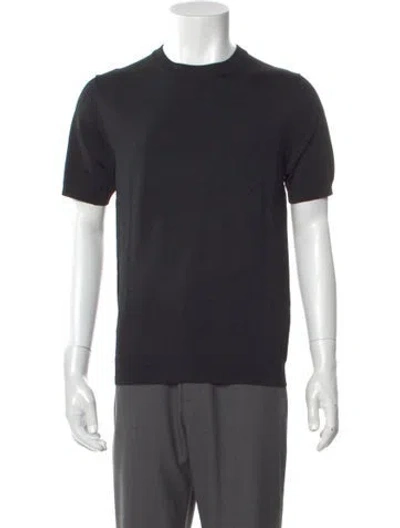 Pre-owned Sandro Crew Neck Short Sleeve T-shirt In Black