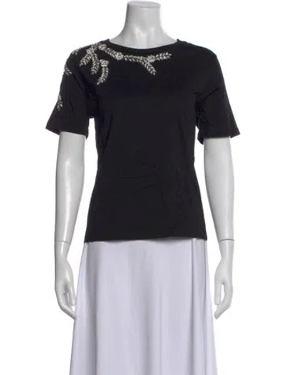Pre-owned Sandro Crew Neck Short Sleeve T-shirt In Black