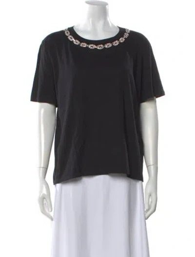 Pre-owned Sandro Crew Neck Short Sleeve T-shirt In Black