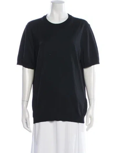 Pre-owned Sandro Crew Neck Short Sleeve T-shirt In Black