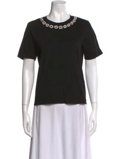 Pre-owned Sandro Crew Neck Short Sleeve T-shirt In Black