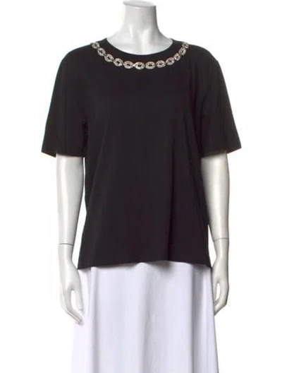 Pre-owned Sandro Crew Neck Short Sleeve T-shirt In Black
