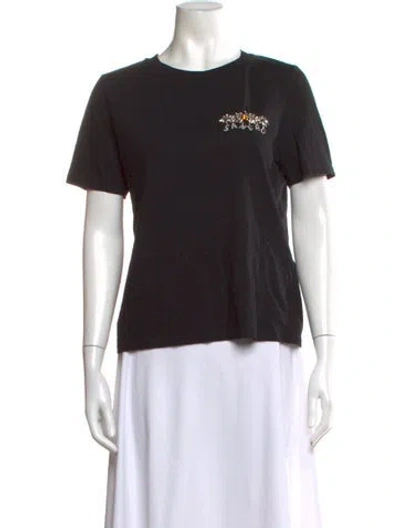 Pre-owned Sandro Crew Neck Short Sleeve T-shirt In Black