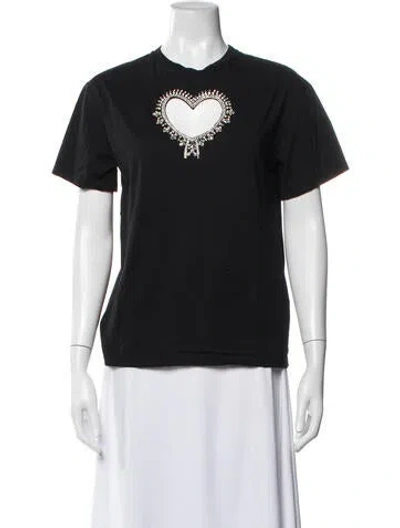Pre-owned Sandro Crew Neck Short Sleeve T-shirt In Black