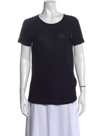 Pre-owned Sandro Crew Neck Short Sleeve T-shirt In Black