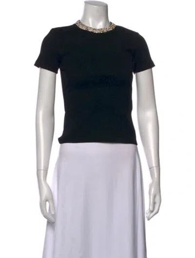 Pre-owned Sandro Crew Neck Short Sleeve T-shirt In Black