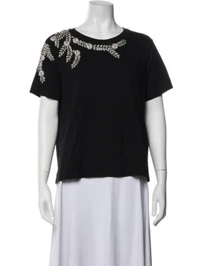 Pre-owned Sandro Crew Neck Short Sleeve T-shirt In Black