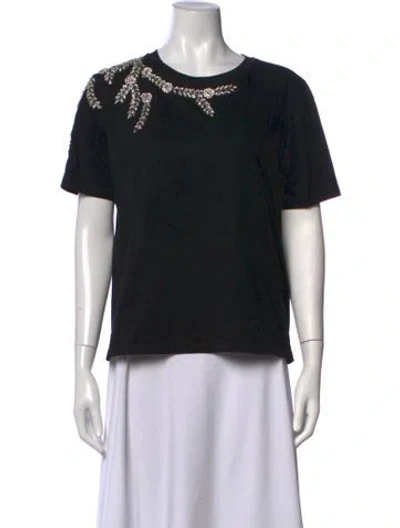 Pre-owned Sandro Crew Neck Short Sleeve T-shirt In Black