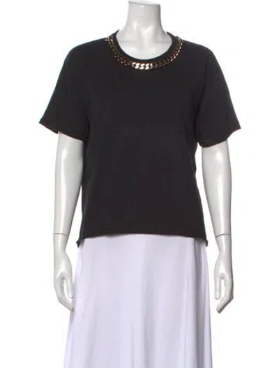 Pre-owned Sandro Crew Neck Short Sleeve T-shirt In Black