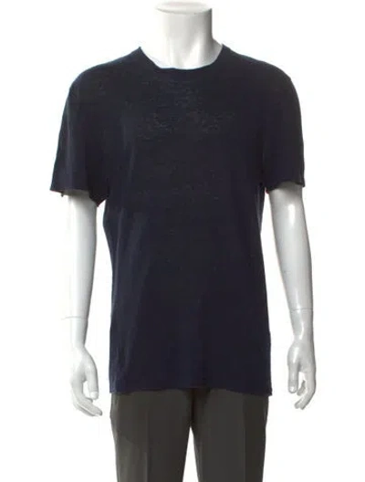 Pre-owned Sandro Crew Neck Short Sleeve T-shirt In Blue