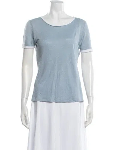 Pre-owned Sandro Crew Neck Short Sleeve T-shirt In Blue