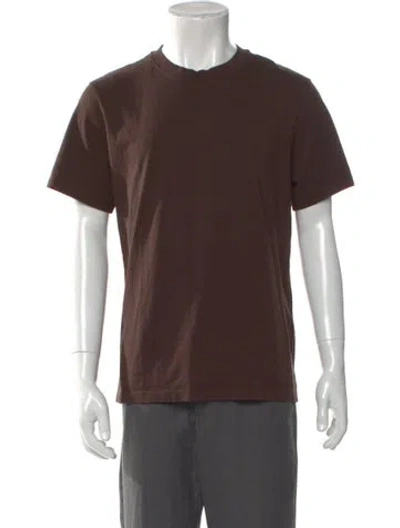 Pre-owned Sandro Crew Neck Short Sleeve T-shirt In Brown
