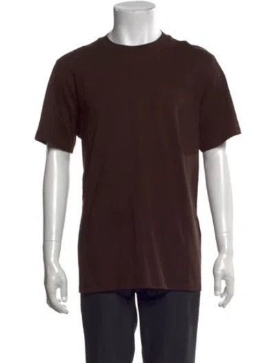 Pre-owned Sandro Crew Neck Short Sleeve T-shirt In Brown
