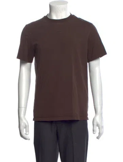 Pre-owned Sandro Crew Neck Short Sleeve T-shirt In Brown