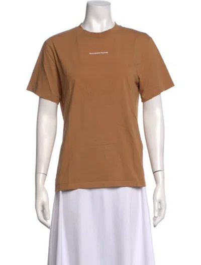 Pre-owned Sandro Crew Neck Short Sleeve T-shirt In Brown
