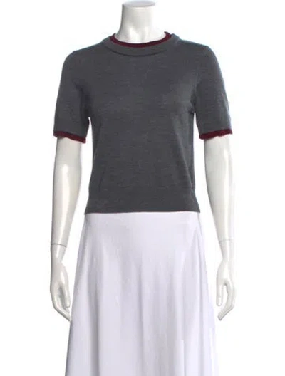 Pre-owned Sandro Crew Neck Short Sleeve T-shirt In Gray