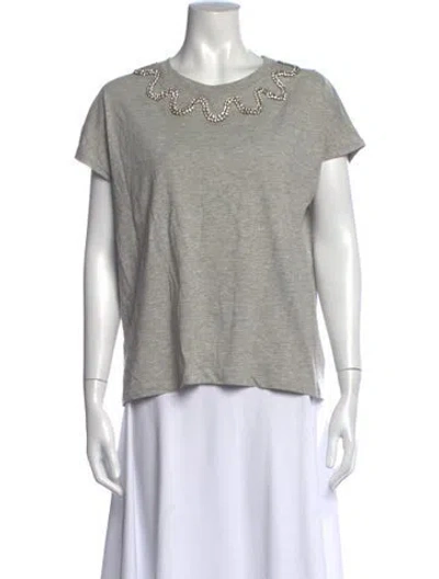 Pre-owned Sandro Crew Neck Short Sleeve T-shirt In Gray
