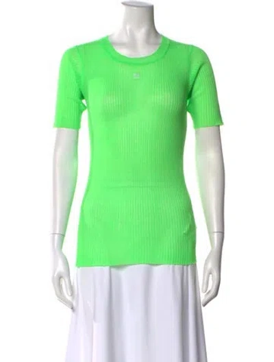 Pre-owned Sandro Crew Neck Short Sleeve T-shirt In Green