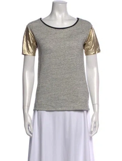 Pre-owned Sandro Crew Neck Short Sleeve T-shirt In Grey